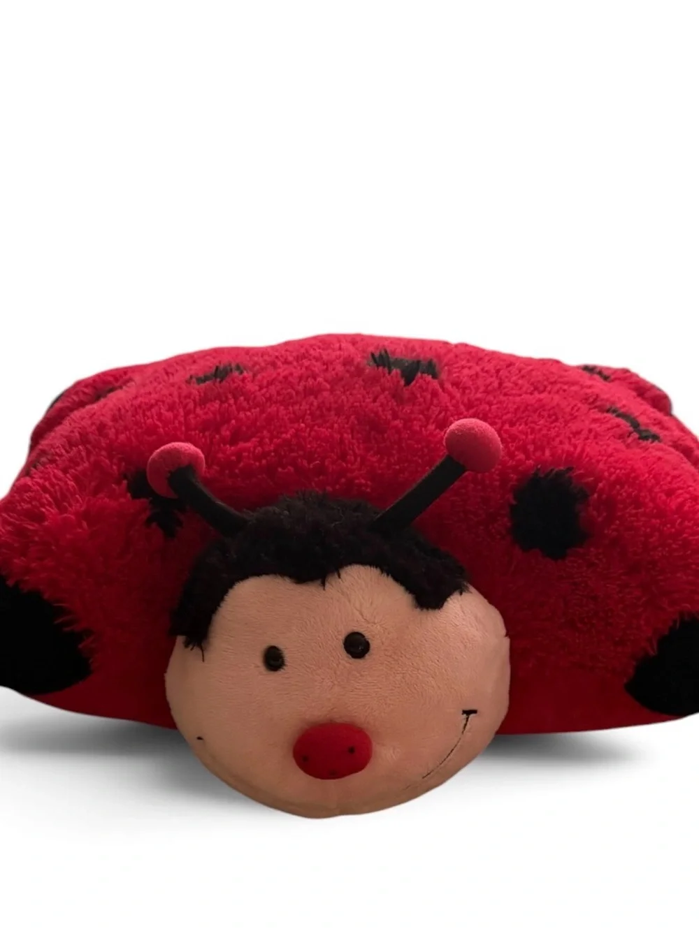 Pillow Pets Ms. Ladybug Plush Red Black Dotted Folding Stuffed Animal Large 18”